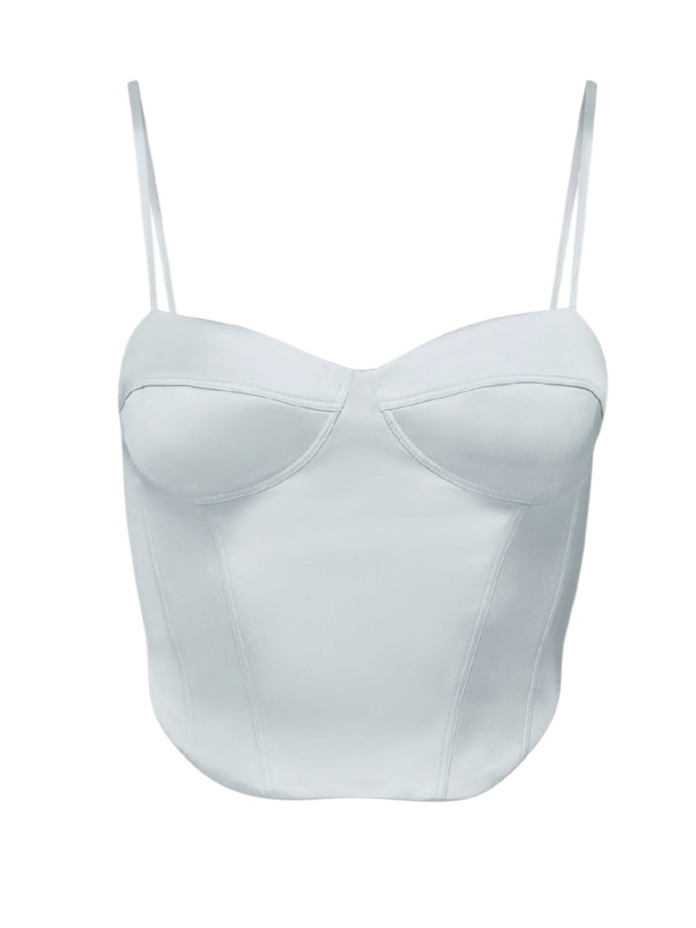Sunday Best x Aritzia - Dazzle Satin Bustier White Corset Crop Top Sz M